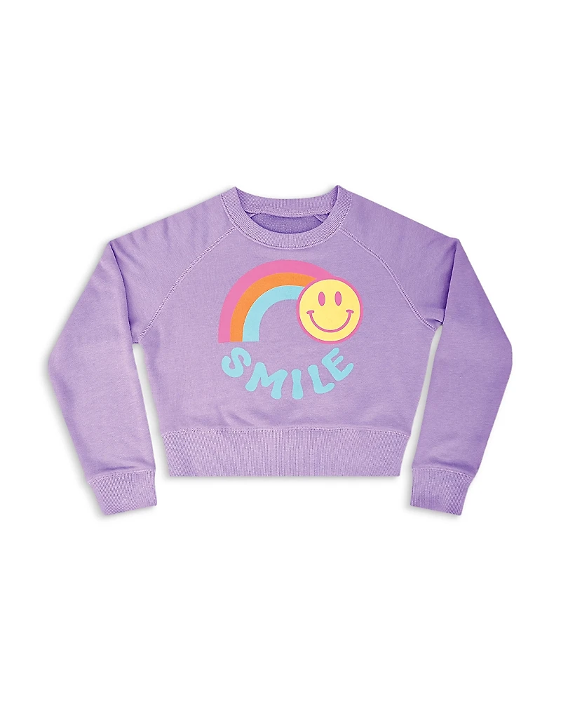 Iscream Girls' Rainbow Smile Basic Crewneck Sweatshirt - Big Kid