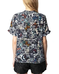 Tafiz Soft Butterfly Print Top