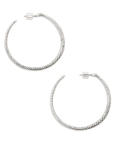 Serpent Hoop Earrings in Silver Tone