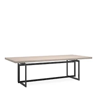 Caracole Wish You Were Dining Table - Deep Bronze/Creme Travertine