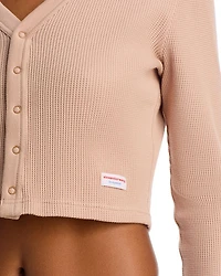 Cropped Waffle Cardigan