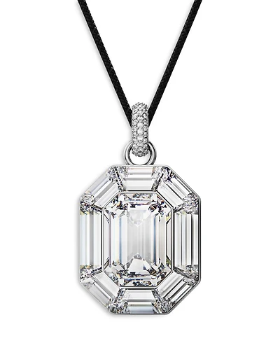 Lucent Crystal Octagon Adjustable Cord Pendant Necklace, 26"-29"