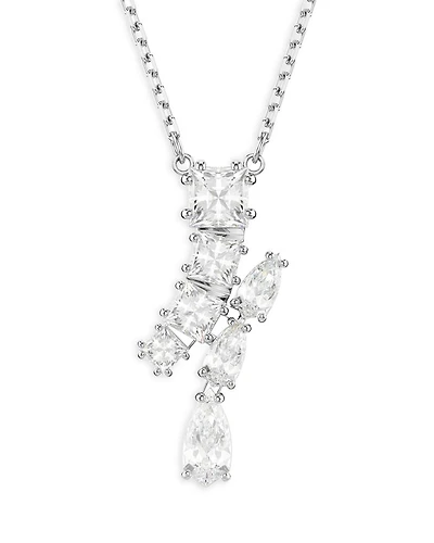 Matrix Mixed Cut Crystal Pendant Necklace, 15"-18"