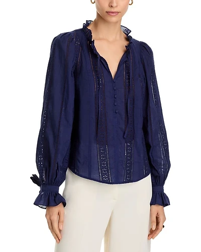 Cotton Lace Inset Blouse - Exclusive