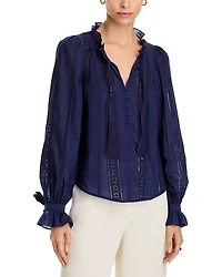 Cotton Lace Inset Blouse - Exclusive