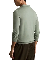 Slim Fit Trafford Long Sleeve Merino Wool Polo Shirt