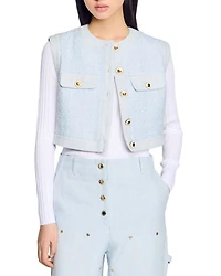 Ribbed Sweater with Tunisian Collar