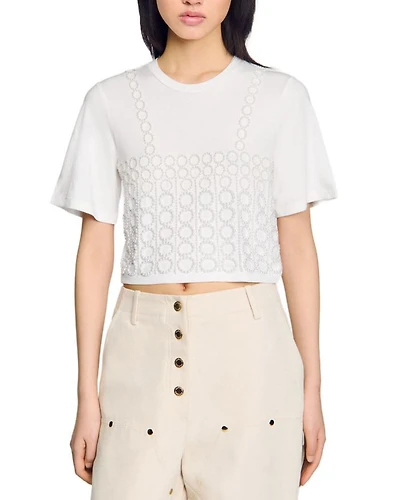 Beaded Cropped Tee
