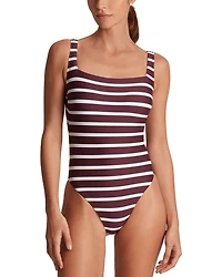 Low Back Striped Swimsuit