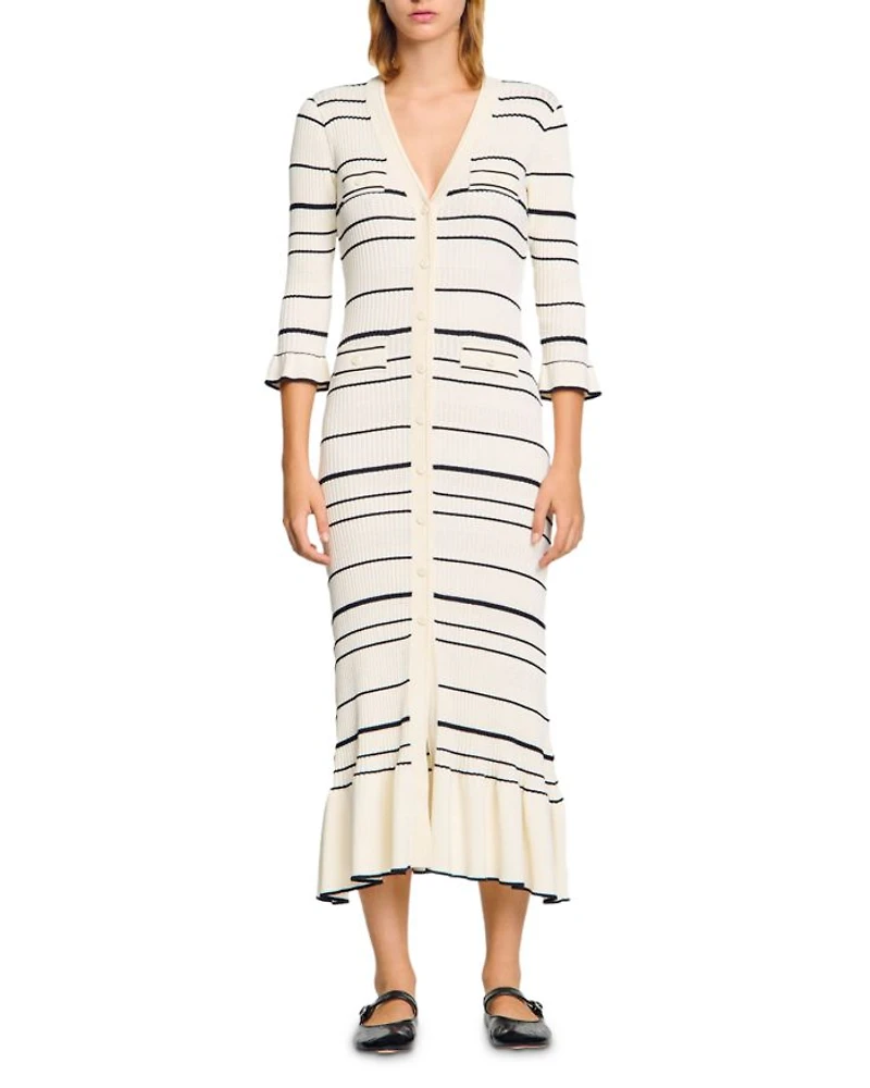 Striped Knit Maxi Dress