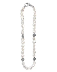 Sterling Silver Luna Keshi Pearl & Caviar Bead Collar Necklace, 18"