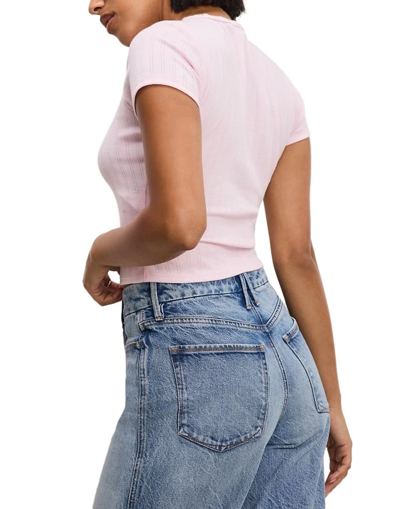 Pointelle Baby Tee
