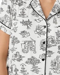 Printed Short Sleeve Boxer Pajama Set