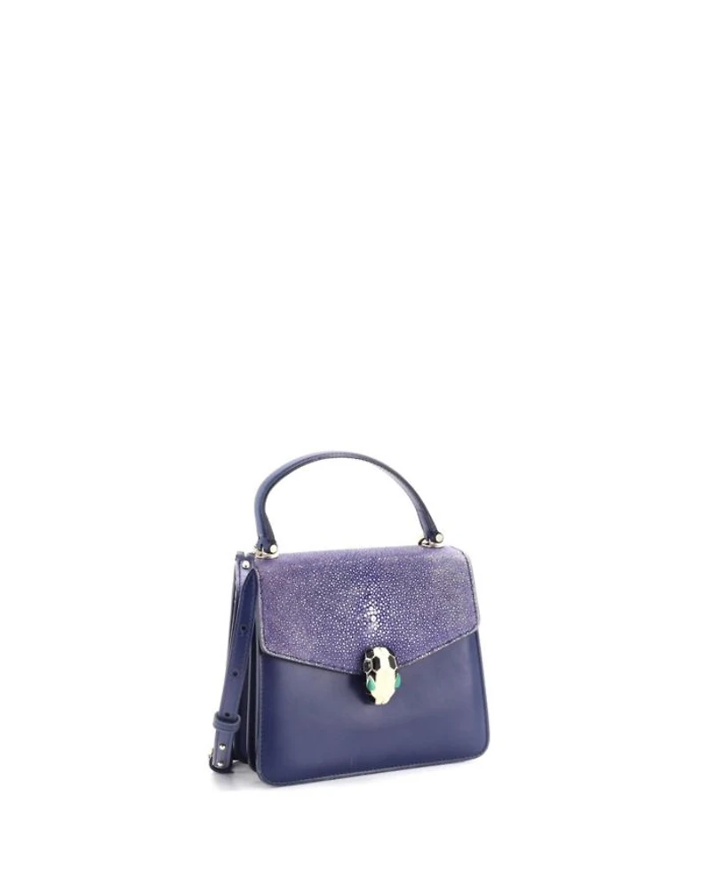 Small Serpenti Forever Top Handle Bag Leather and Stingray