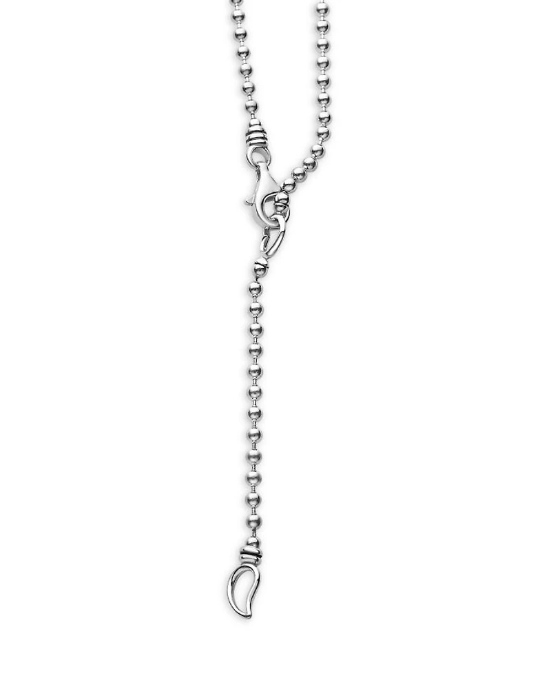 Sterling Silver Caviar Beaded Necklace, 16-18"