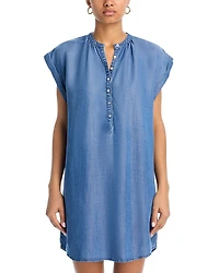 Cap Sleeve Henley Dress