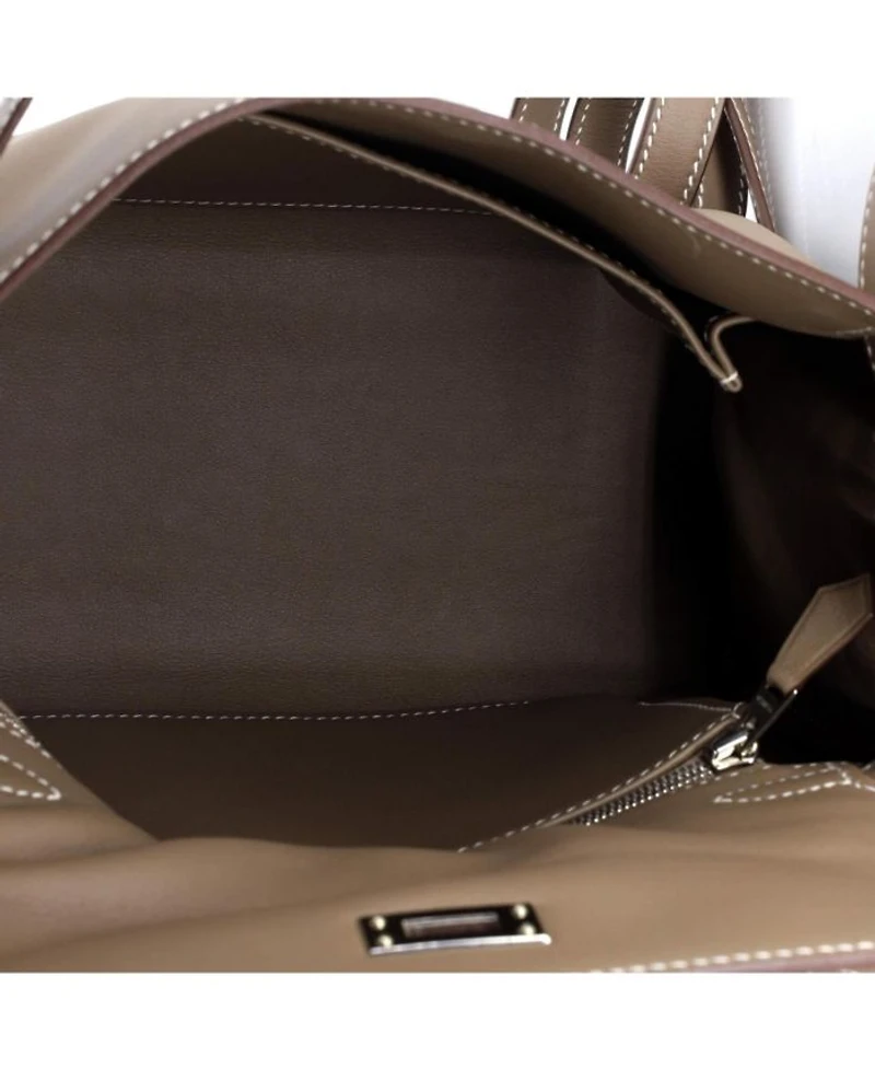 Pre-Owned HERMES Kelly 25 Handbag Grey Swift with Palladium Hardware