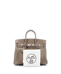 Pre-Owned HERMES Birkin 25 Handbag Grey Swift with Palladium Hardware