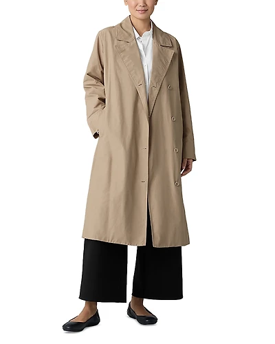 Eileen Fisher Light Cotton Nylon Trench Coat