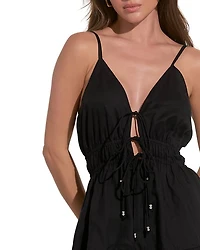 Tie Front Swim Cover-Up Dress