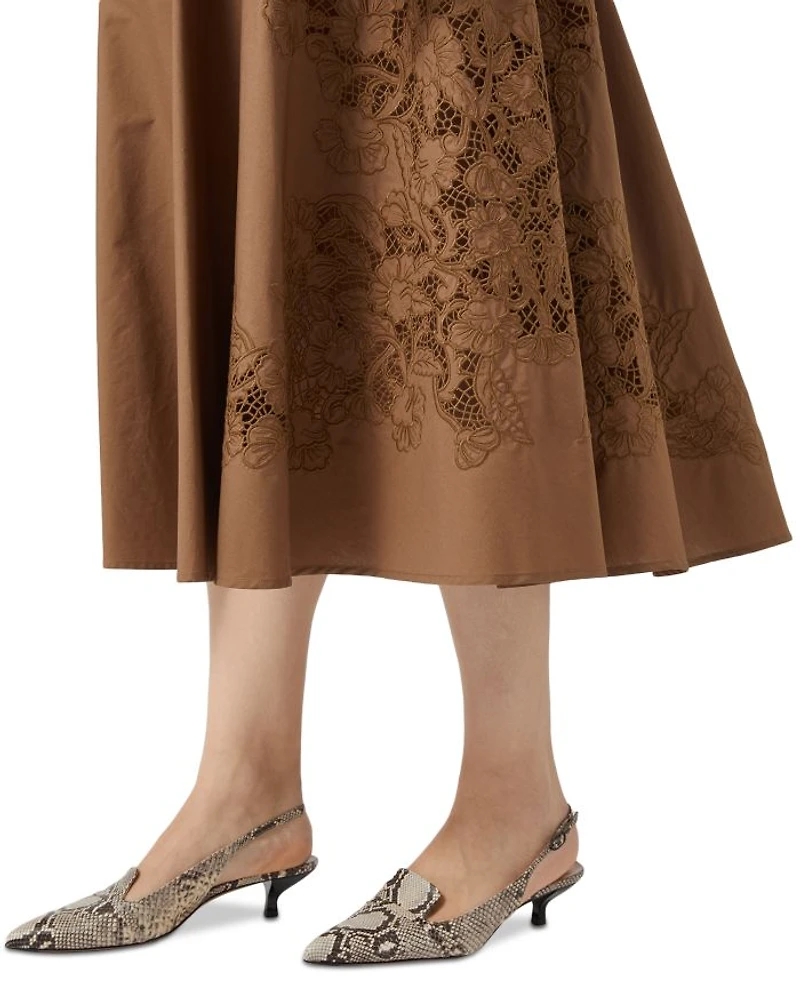 1A Uscita Cremona Embroidered Midi Skirt