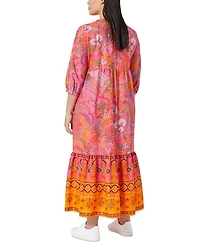 Uscita Stecca Printed 3/4 Sleeve Maxi Dress