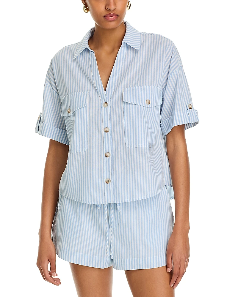 Blanknyc Cropped Boxy Yacht Race Shirt