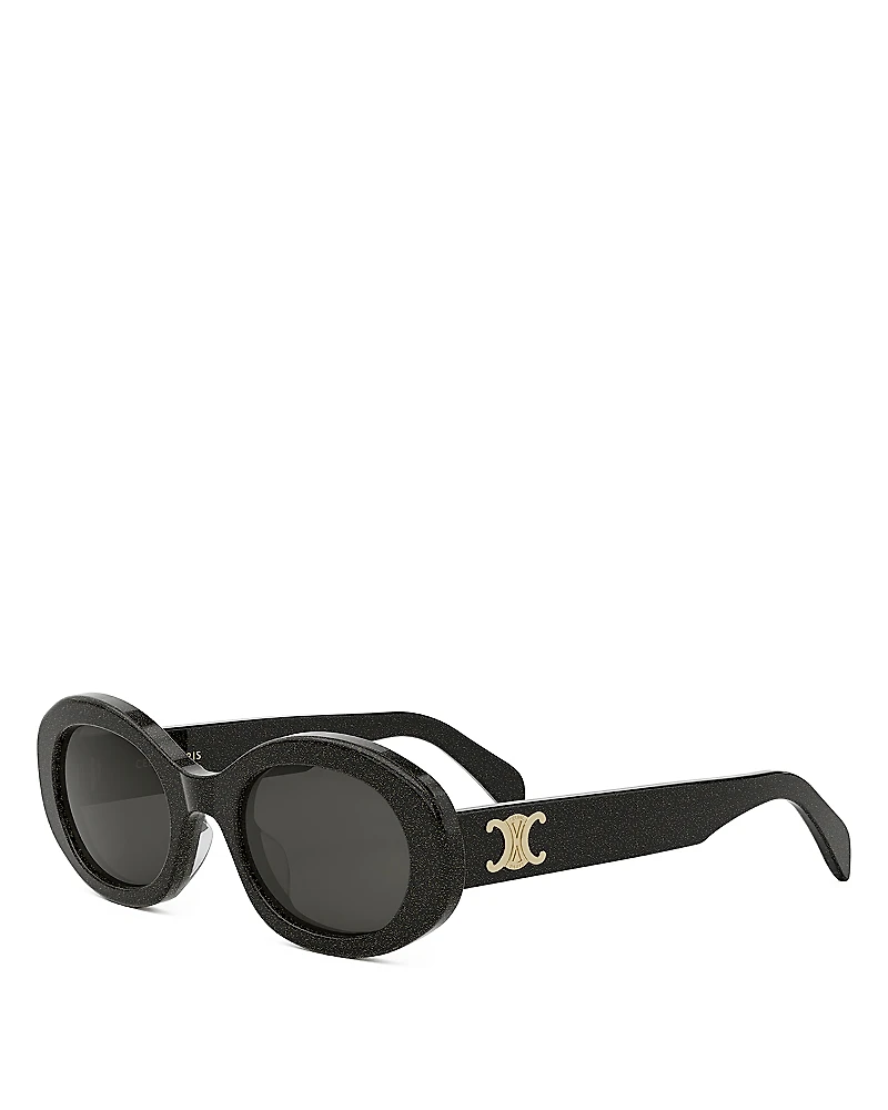 Celine Glitter Triomphe Oval Sunglasses, 52mm