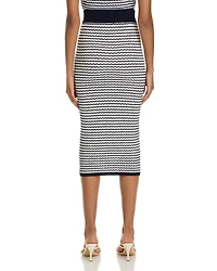 Wavy Striped Midi Skirt