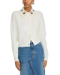 Embroidered Collar Cardigan