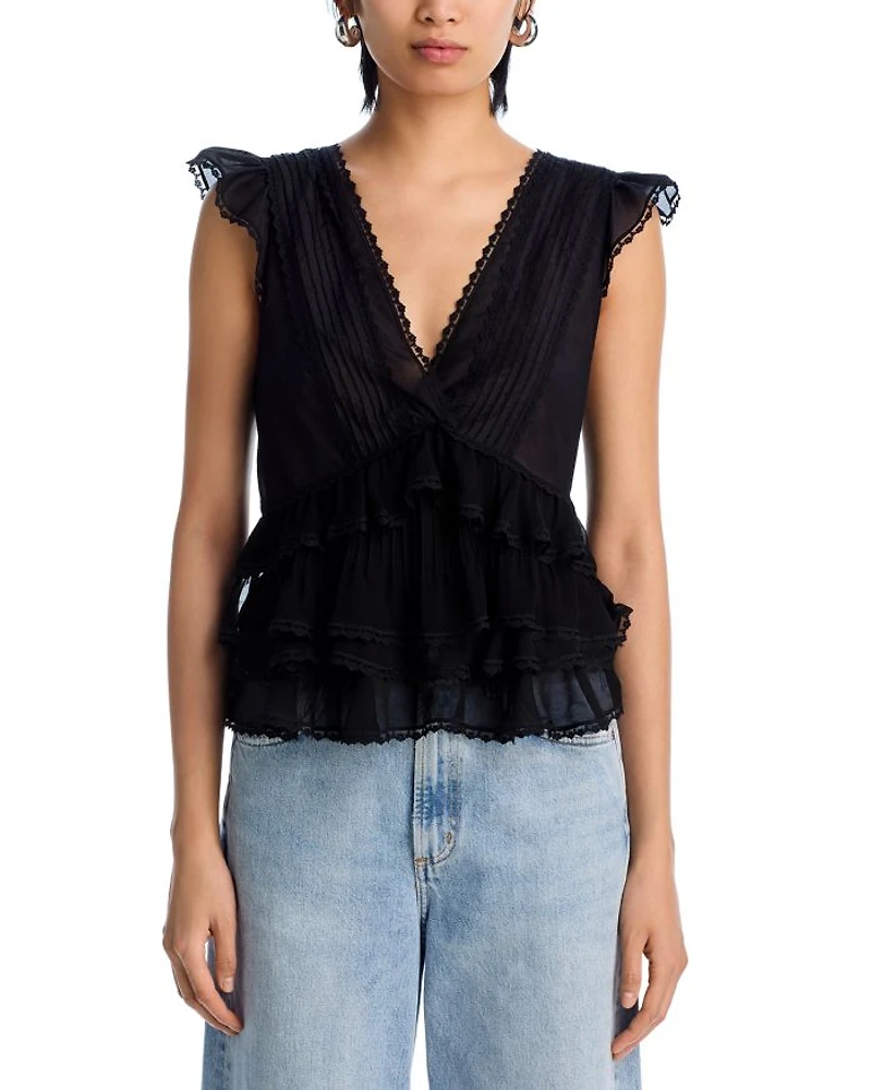 Blanche Lace Trim Top
