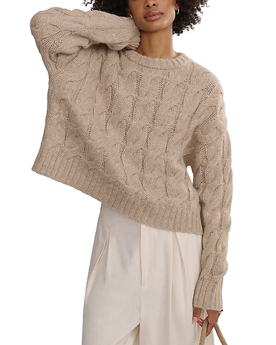 Jenni Kayne Serena Cable Knit Crewneck Sweater