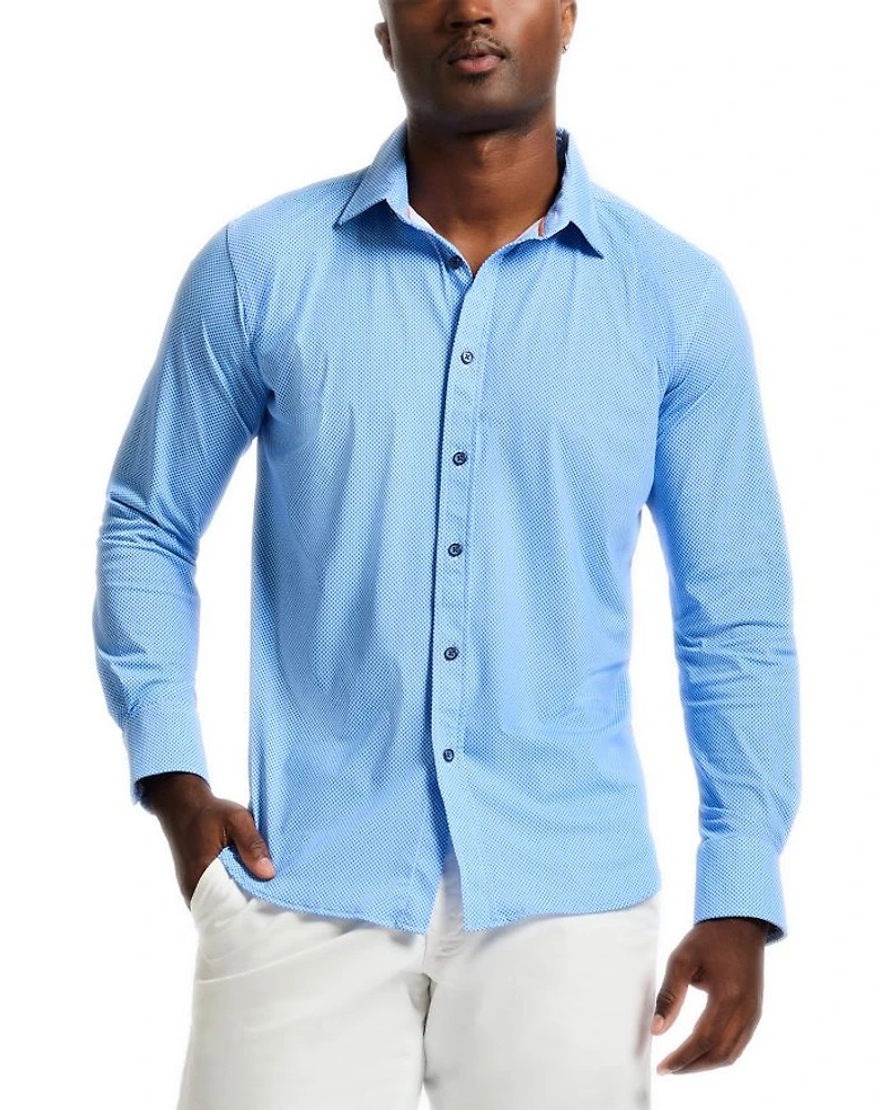 Leros Textured Long Sleeve Button Front Shirt