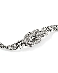 Sterling Silver Love Knot Diamond Bracelet
