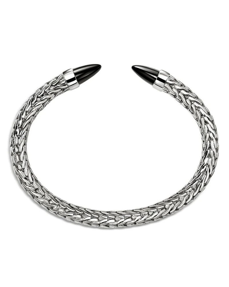 Sterling Silver Spear Black Onyx Cuff Bracelet