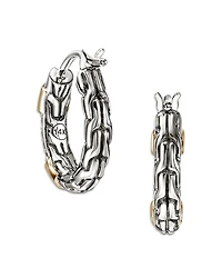 14K Yellow Gold & Sterling Silver JH Essentials Extra Small Hoop Earrings