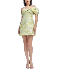 Dress the Population Olive Jacquard Mini
