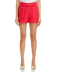 Allen Tweed Fringe Trim Shorts