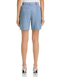 Chambray Rhinestone Shorts