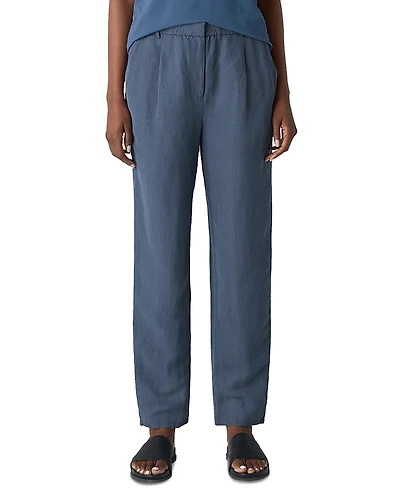 Eileen Fisher Ankle Pleated Linen and Silk Pants