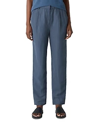 Eileen Fisher Ankle Pleated Linen and Silk Pants