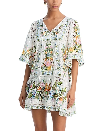 Farm Rio Sweet Bloom Bouquet Swim Cover-Up Dress