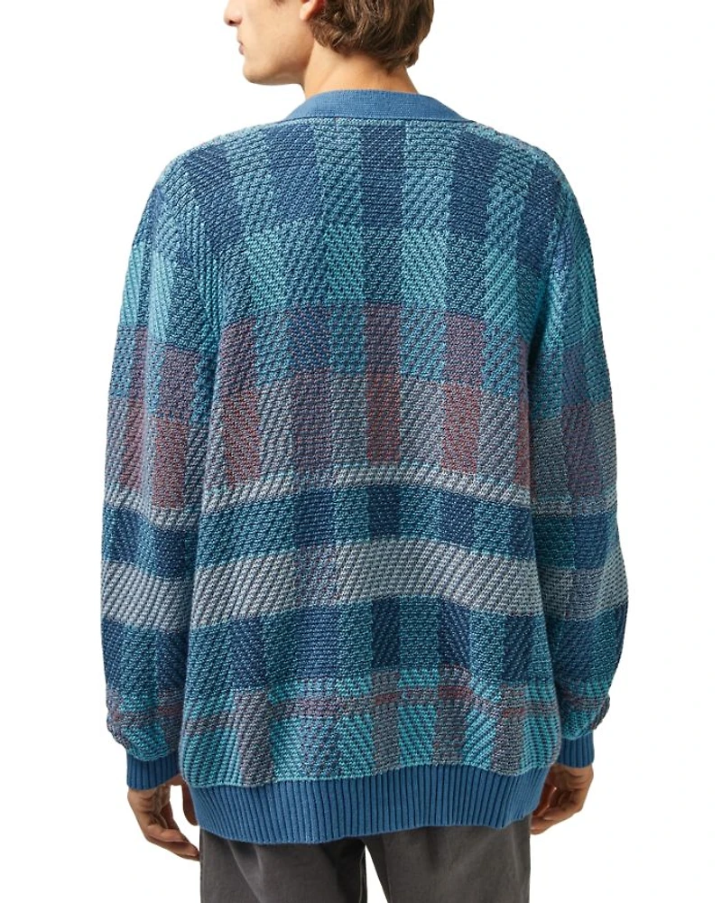 Blow Up Plaid Cardigan Sweater