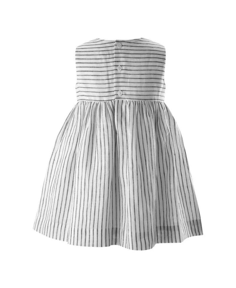 Girls' Stripe Linen Bow Dress & Bloomers - Baby, Little Kid, Big Kid