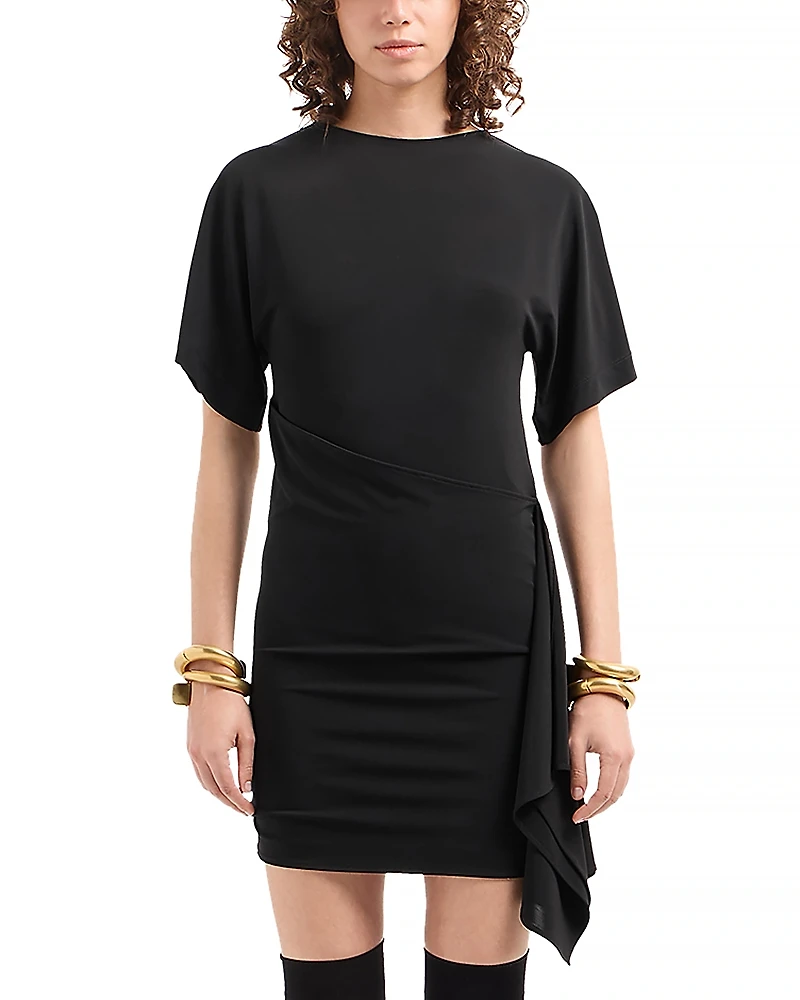 Emporio Armani Wrap Waist Jersey T Shirt Dress
