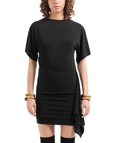 Emporio Armani Wrap Waist Jersey T Shirt Dress