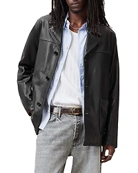 Allsaints Lucas Regular Fit Leather Coat
