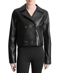 Leather Shrunken Peacoat