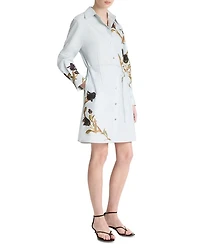 Placed Iris Cotton Shirt Dress