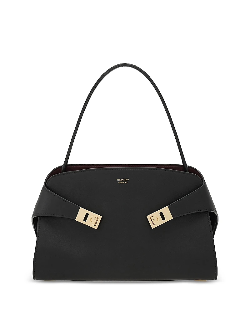 Ferragamo Hug Soft Black Leather Handbag